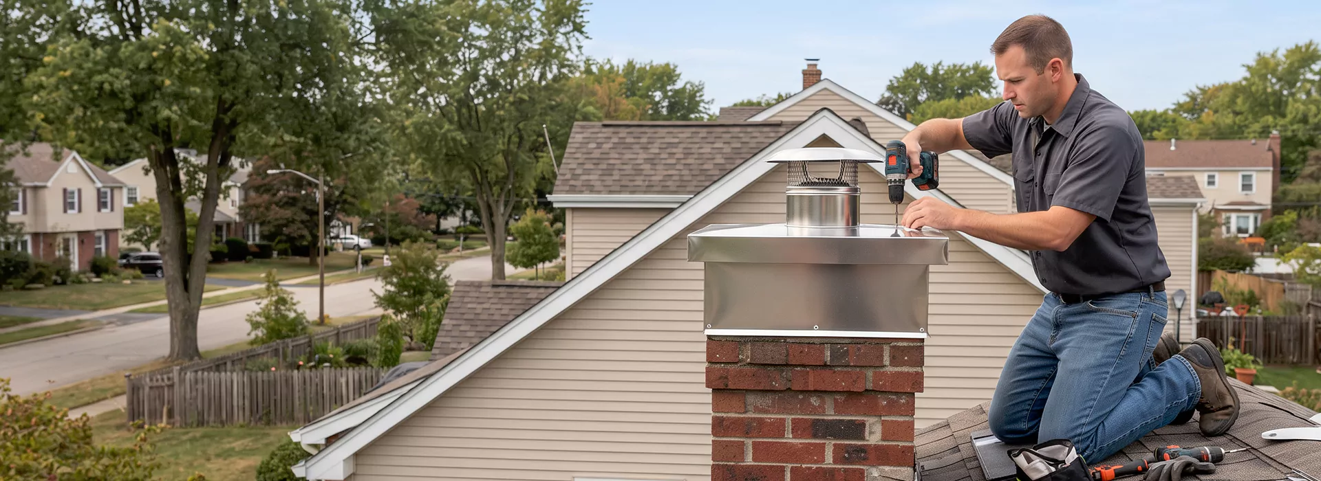 Chimney Chase Cover Installation Pearland, TX