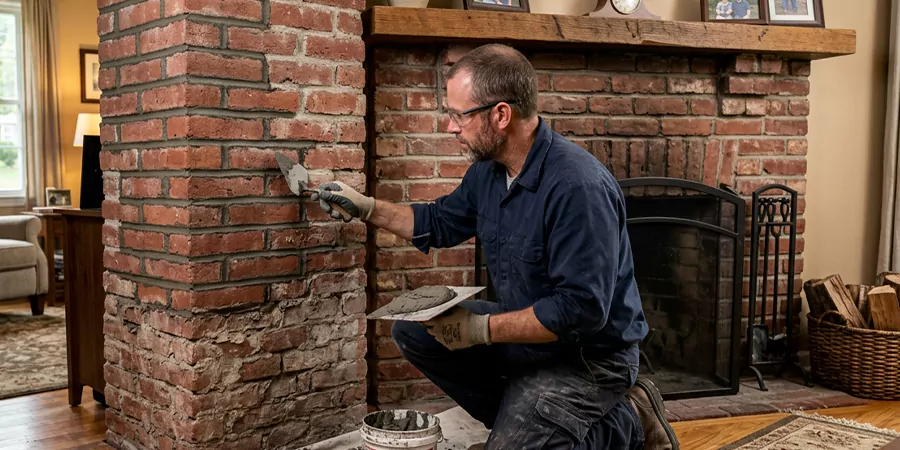 Repointing Brick Fireplace Pearland