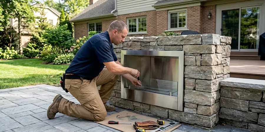 Outdoor Ethanol Fireplace Installation Pearland